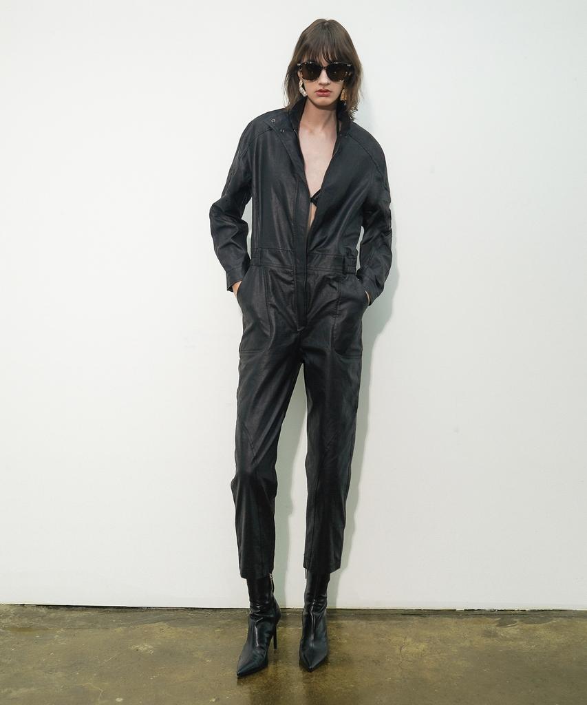 UNTAGE High-Neck Waxed Cotton Jumpsuit (Unisex)_Utp-Sj12
