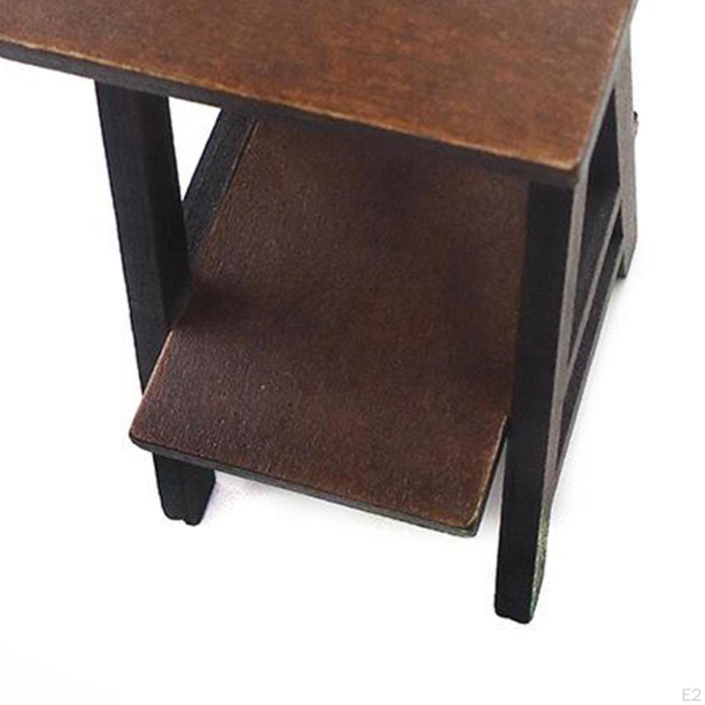 Ретро 1/12 миниатюрная стойка для цветов и растений, черная мебель, кукольный домик, аксессуары для комнаты