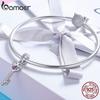 BAMOER 100% стерлинговое серебро 925 пробы счастье ключ кулон в форме сердца Шарм подходит для женщин браслеты