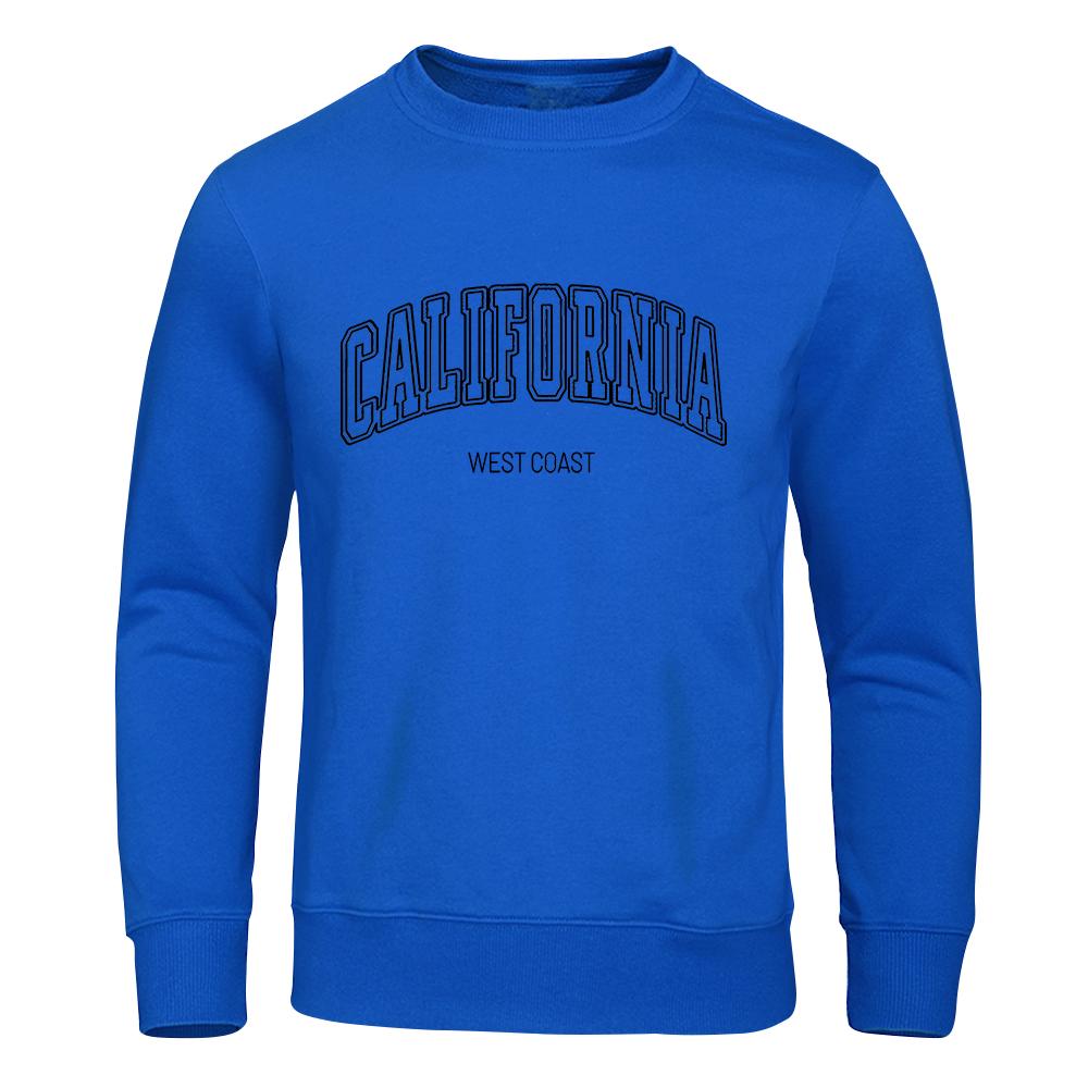 Мужская толстовка California West Coast Prints, осенняя флисовая теплая с капюшоном, повседневная осенняя женская спортивная одежда