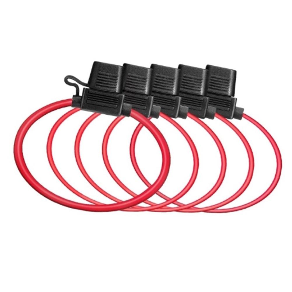 5 PCS 12AWG With 16AWG Fuse Holder Car Modified Car Yacht RV Ship Fuse Holder Waterproof Mini Blade Adapter Splash-proof Box
