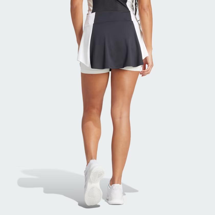 Adidas Tennis Premium Skirt With Colorblock Logo Women Bottoms Black White IL7375