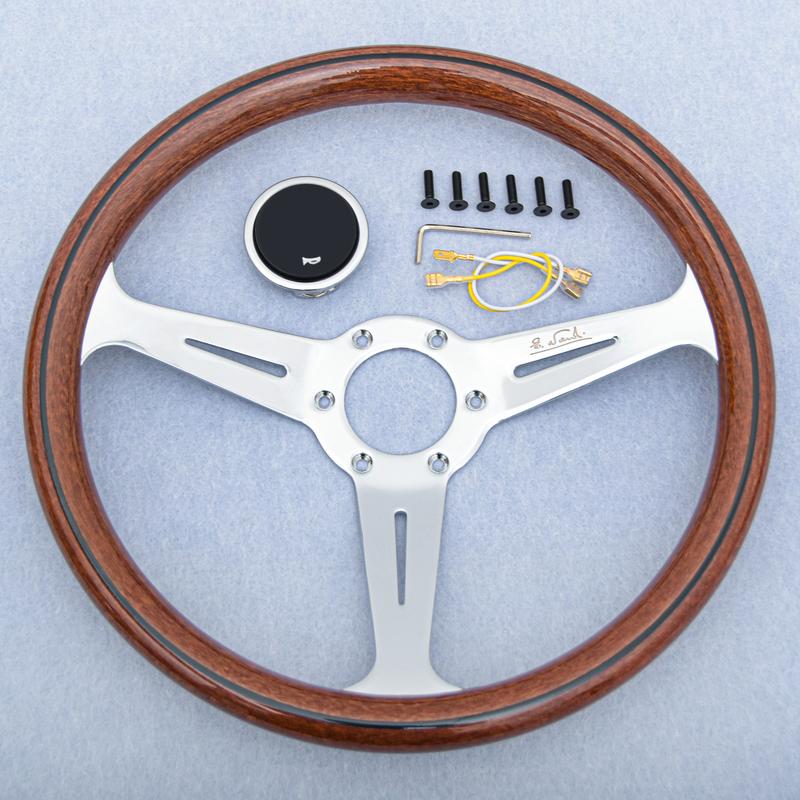 JDM 14inch 358mm Copy Wood Steering Wheel Black Silver Spoke JDM Universal Classic Sports Steering Wheel