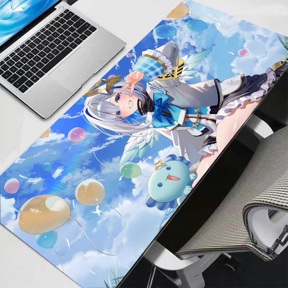 Игровой коврик для мыши с аниме Hololive Amane Kanata, большой коврик для стола, подставка под клавиатуру, нескользящие аксессуары для геймера, ковер для установки ПК на стол