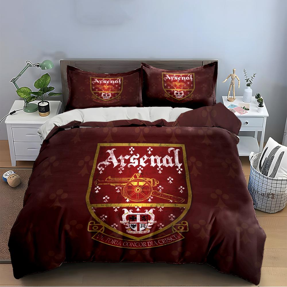 Arsenal Logo 3-Piece Bedding Set Bedding set (1 duvet cover, 2 pillowcases, duvet not included)