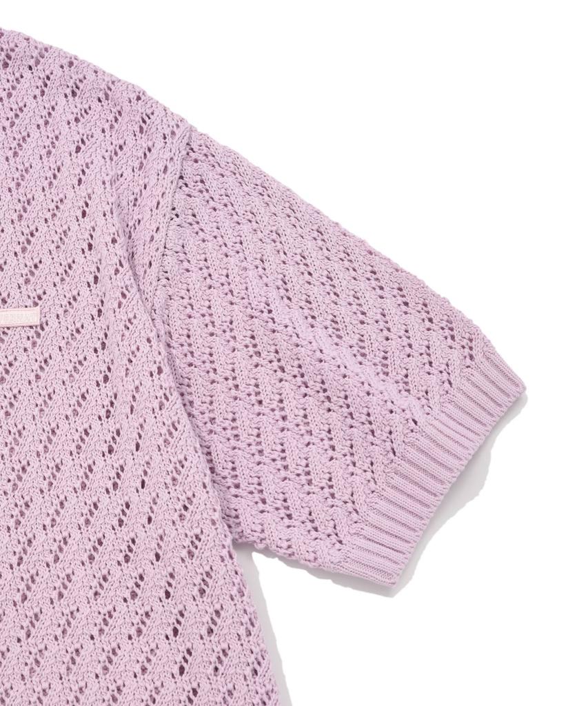 COVERNAT Small Authentic Crochet Collar Half Knit Light Purple