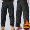 Winter Men'S Thick Velvet Warm Work Pants Casual Pants Loose Straight Tube Multi Pocket Pure Cotton Wear-Resistant Work Pants