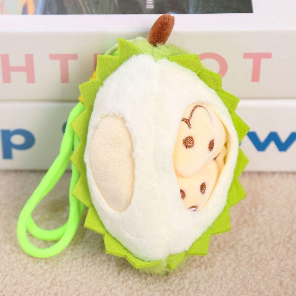 Simulation Durian Fruit Shape Plush Toy PP Cotton Fruit Durian Plush Keyring Boys and Girls