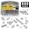 880 Hexagonal Button Screws, Hexagonal Drive, Hexagonal Screws, Nuts, Washers Classification Kit, Used for Wood and Bicycle Repa