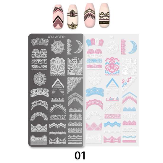 Набор пластин для штамповки банты цветы кружевной дизайн маникюр украшения металлические пластины переводные шаблоны серии Sweet