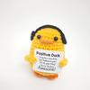 Cute Positive Energy Duck Positive Knitted Doll Crochet Emotional Support Duck Bookshelf Office Decor Gift