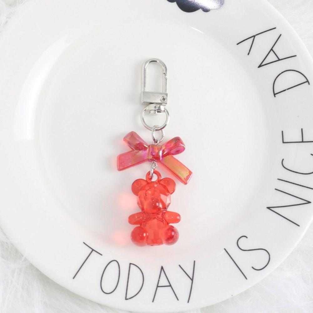 Брелок для сумок из смолы в виде мармеладного мишки, конфетный цвет, милая подвеска на сумку, милый брелок для автомобиля для женщин