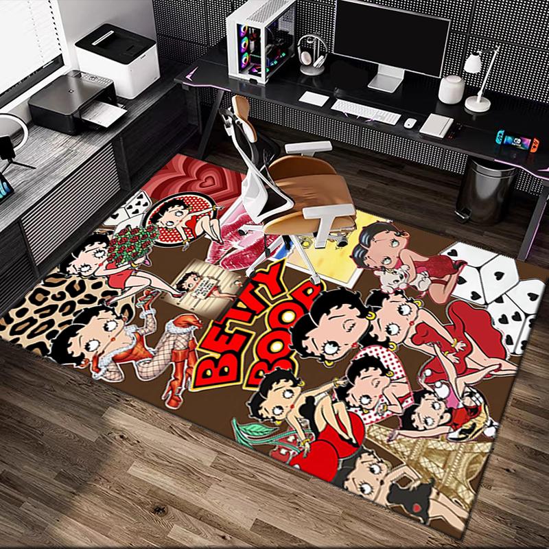 1pc Office Carpet, Betty Boop Chair Rug, Living Room Printed Area Rug, Home Chair Floor Mat
