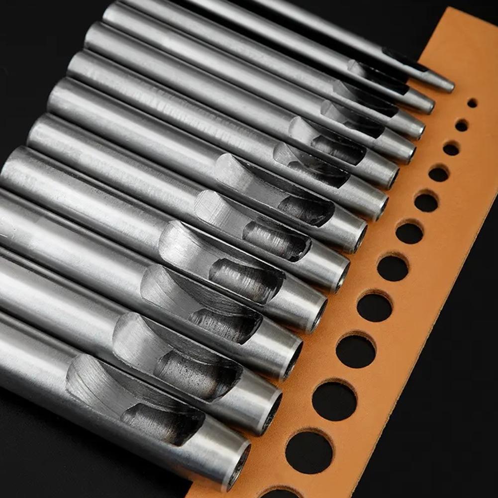 6 шт. 1-5 мм Инструменты для пробивки отверстий в коже Стальной круглый дырокол Круглые резаки для ремней для часов Инструменты для работы с кожей