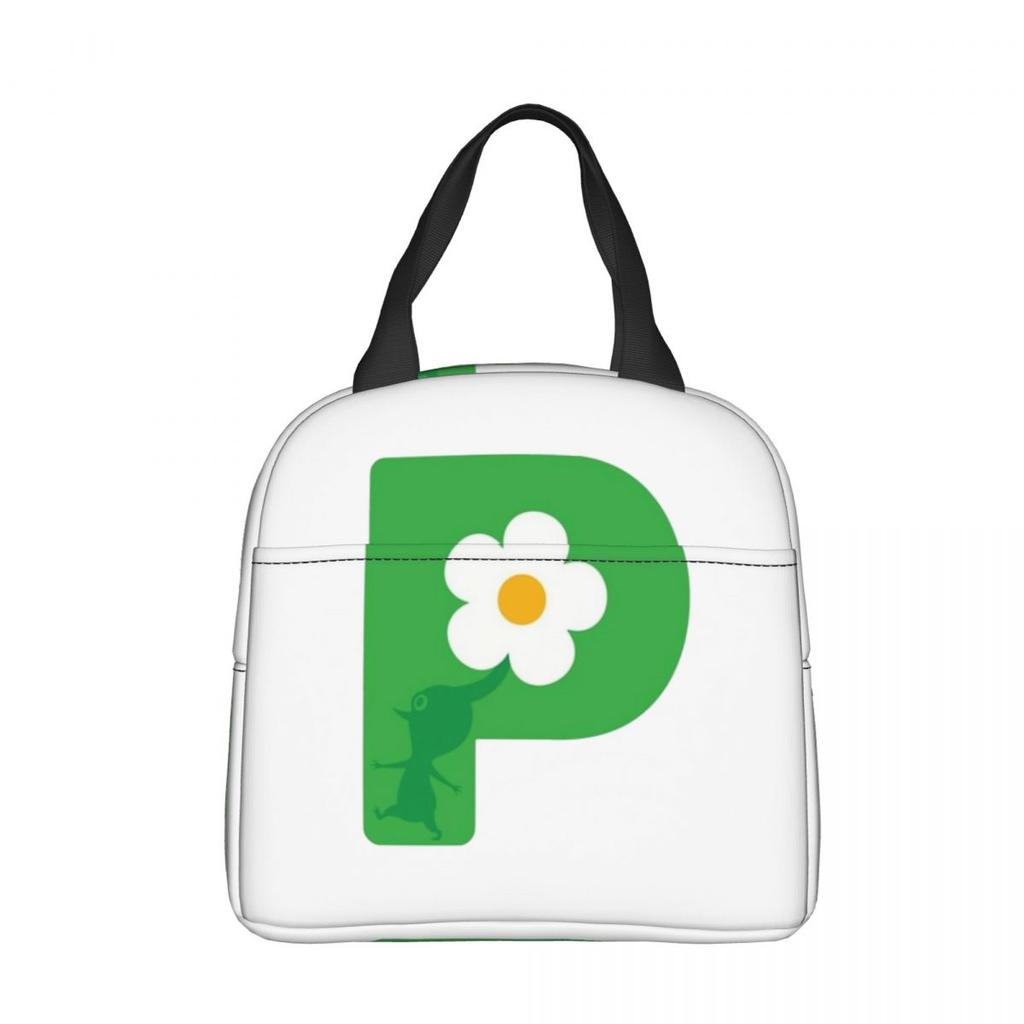 Game Cartoon Cute Pikmin Insulated Lunch Bag Thermal Bag Reusable Leakproof Tote Lunch Box Bento Pouch College Travel