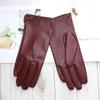 New Ladies Sheepskin Touch Screen Gloves Single Leather Thin Unlined Classic Solid Color Versatile Straight Driving Gloves
