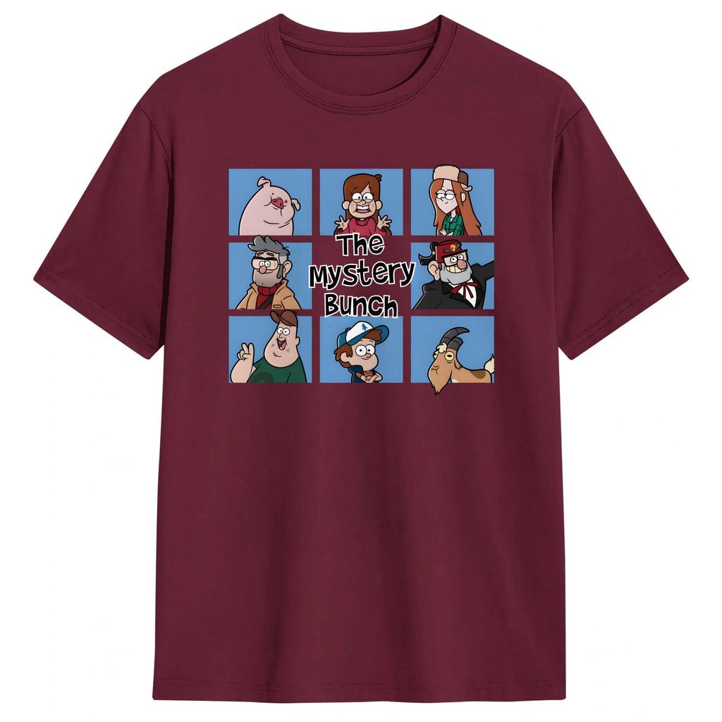 Унисекс Футболки The Mystery Bunch GGravity Falls Чистый Хлопок Одежда Винтажные Короткий Рукав Круглый Вырез Футболки Подарок на День Рождения Футболка
