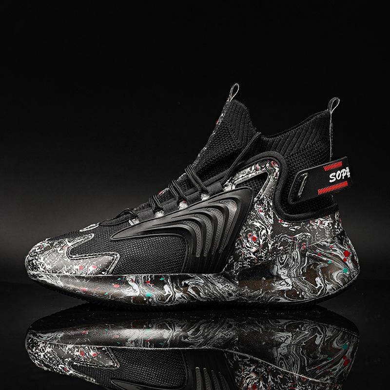 Летняя тканая дышащая спортивная обувь унисекс с высоким берцем 35-47 лет, большие размеры, высокие кеды для фитнеса