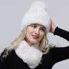Winter Warm Rabbit Fur Hat Scarf Set Knitted Natural Fox Pompom Cap Ball Scarves High Quality Fashion Stylish Women Headwear