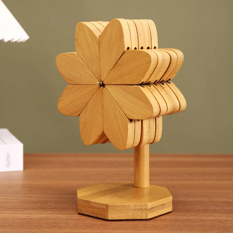 Деревянные подставки под тарелки, набор кухонных салфеток, противоожоговые изоляционные коврики в форме ветряной мельницы, термостойкие подставки под стол, коврики для горячей плиты