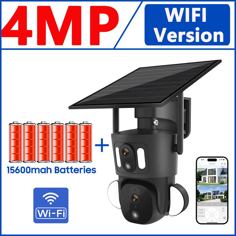 Экран 4G Солнечная Безопасность Kage Уличная 2K HD WiFi PTZ Двойной PIR Обнаружение Человек Автоматическое Отслеживание Камера Видеонаблюдения