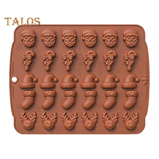 Силиконовая форма, пищевая антипригарная форма для рождественских элементов, легко снимается, многоразовая формочка для печенья, пригодная для использования в духовке