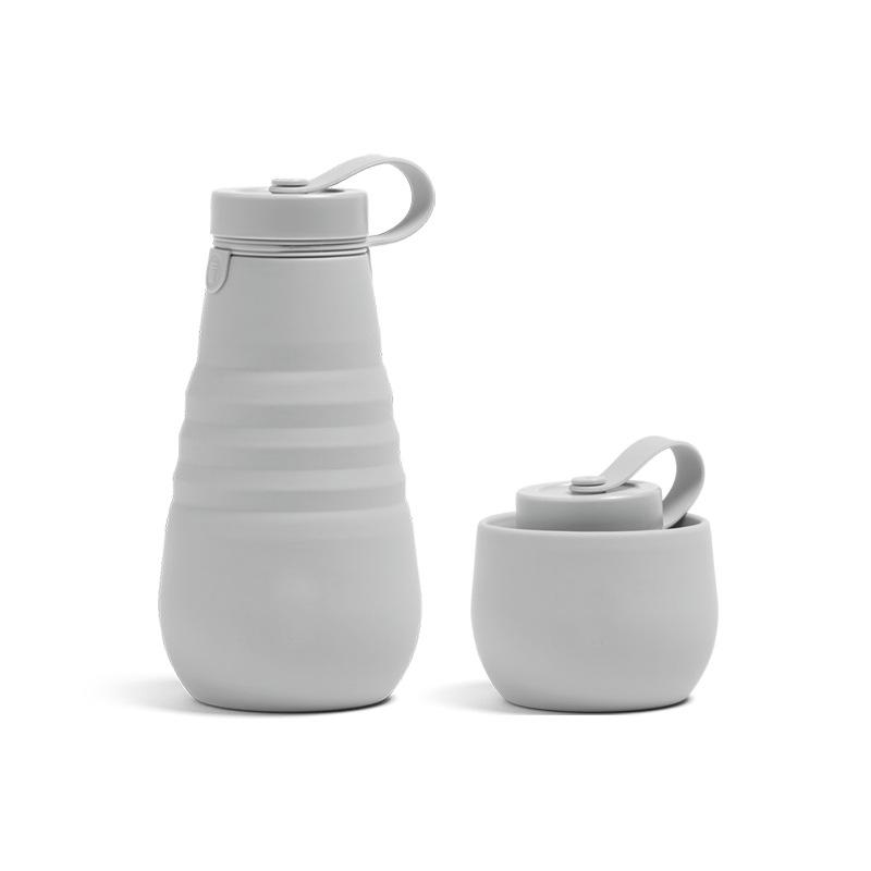 Силиконовая складная чашка для воды, бутылка для сжатой воды, регулируемая чашка, спортивная, дорожная, портативная, большая чашка для живота, уличная бутылка для воды