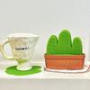 Safe Anti Scald Cactus Coasters Set Anti-fouling Creative Cactus Cup Mat DIY Green Drink Insulation Pad Home Decor