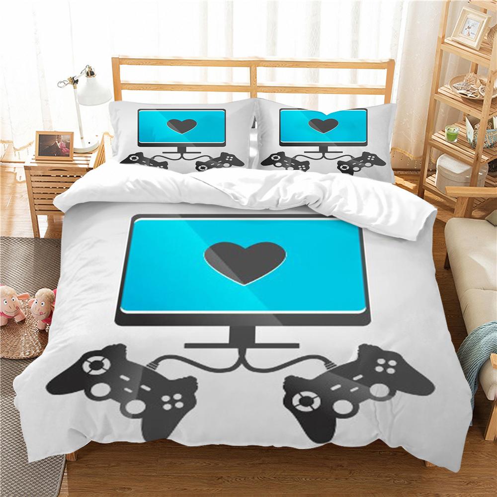 Fashion 3D Gamepad Bedding Suit Quilt Cover Bed Set Home Bedroom Bed Decor Microfiber Soft Pillowcase Kids Gift