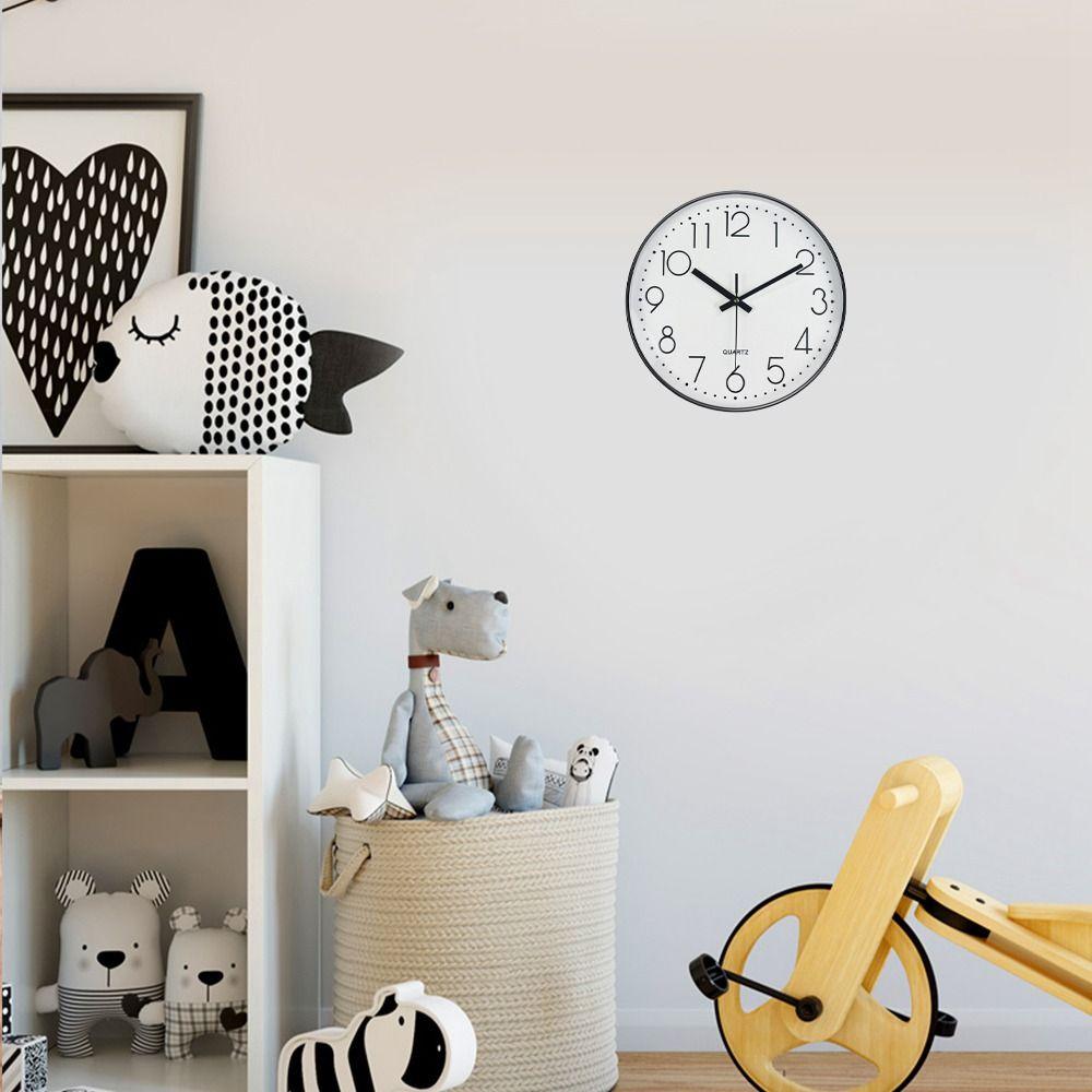 Non-Ticking Electronic Color Clock Round Wall Hanging Clock Creative Nordic Wall Clock Home