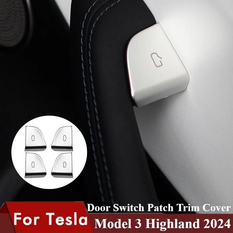 Car Door Switch Patch Trim Cover for Tesla Model 3 Highland Model Y Juniper 2025 Opening Button Protective Stickers Accessories