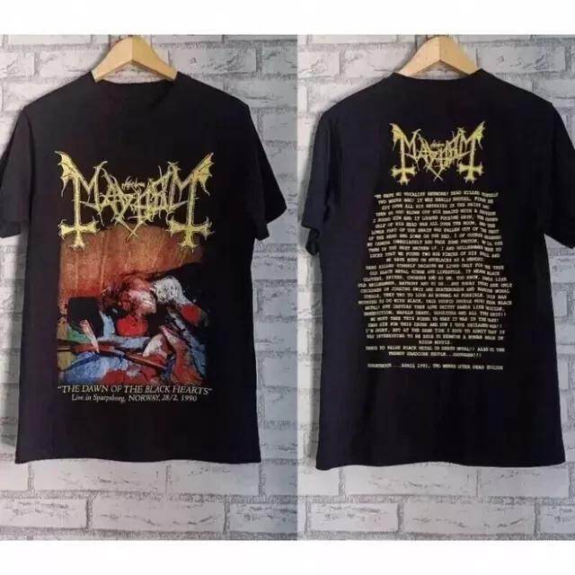 Футболка группы Mayhem, Mayhem Hearts Dawn Black Унисекс футболка Переиздание S-5XL