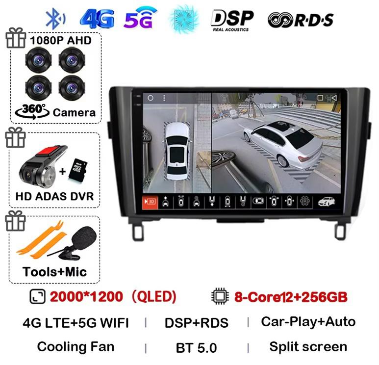 Android 14 Carplay Auto Для Nissan X-Trail xtrail X - Trail 3 T32 Qashqai J11 2013-2022 Автомагнитола Мультимедийный плеер GPS Стерео