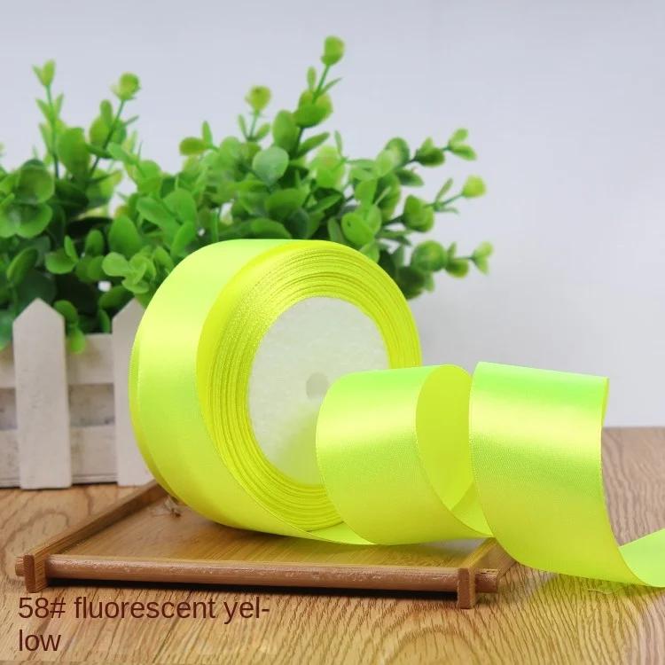 22 метра/рулон 4 см атласные ленты ремесла бант своими руками подарочная упаковка винно-красный оранжевый желтый зеленый синий фиолетовый черный серый золотой белый ленты