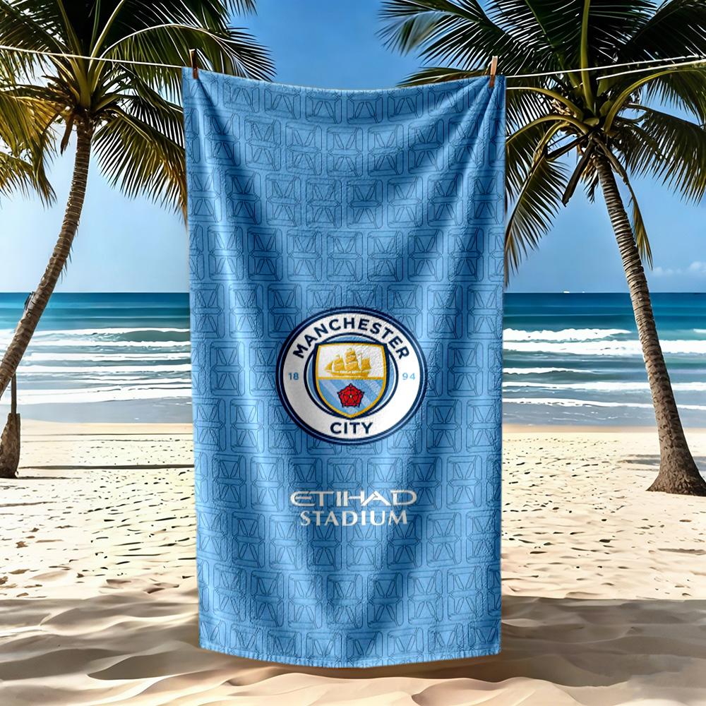 Manchester City Beach Towel Super Soft Microfiber Quickdry Fabric Comfortable Lightweight