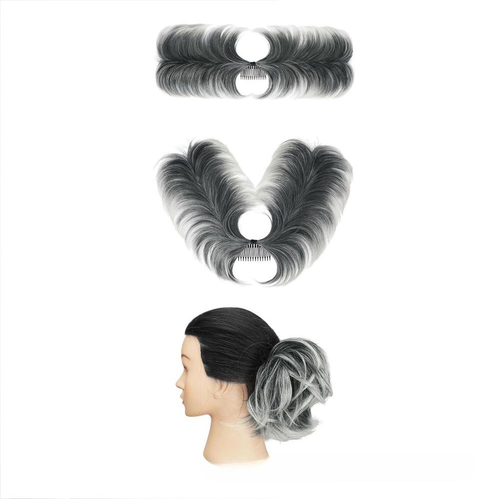 Горячая девушка Наращивание волос - Складной объемный небрежный пучок резинка натуральная накладка для волос