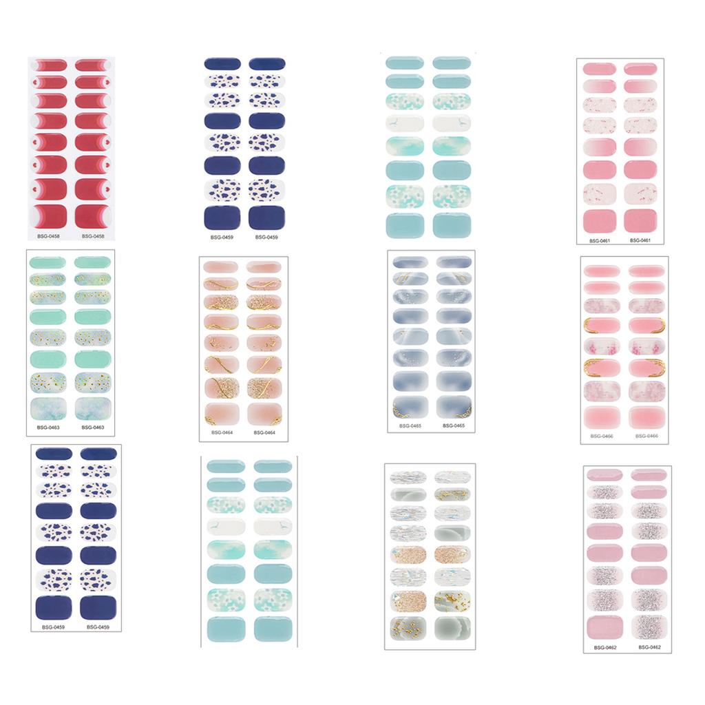 Полуотвержденные гелевые наклейки для ногтей УФ/светодиодная лампа Требуется гель-лак для ногтей Обертывания Модный дизайн Гелевые наклейки для ногтей для женщин