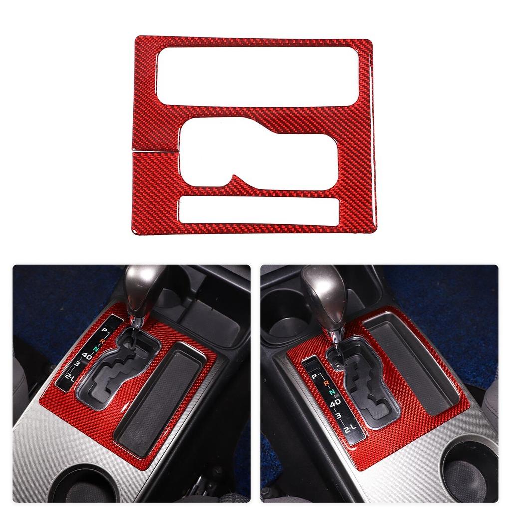 Red Carbon Fiber Console Gear Shift Panel Cover Trim For Toyota Tacoma 2005-15
