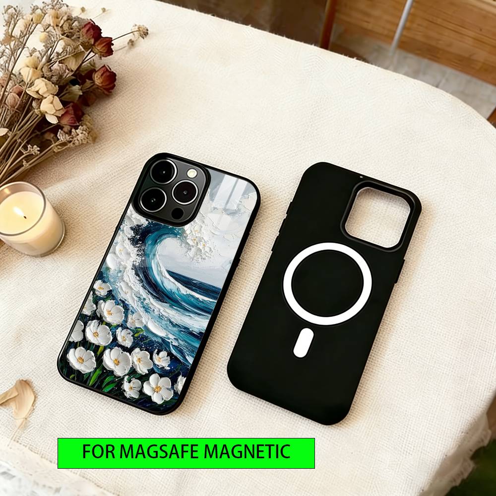 Garden Paint Art Phone Case For iPhone17,16,15,14,13,12,11 Plus,Pro Magnetic with Magsafe Wireless Charging
