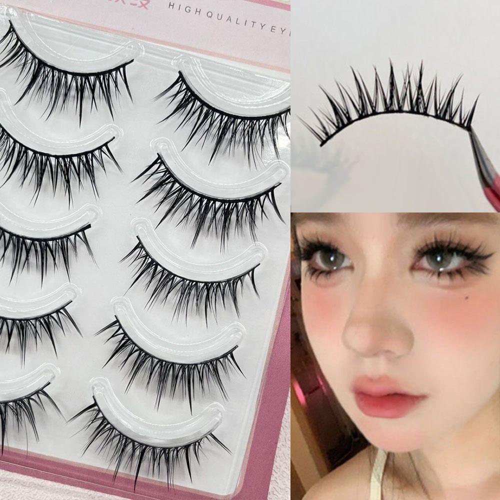Dramatic False Eyelashes Japanese Cosplay Fake Eyelashes Extensions Wet Spiky Lashes  for Women