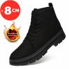Модная зимняя мужская обувь Ботинки-лифты Обувь на скрытой платформе Теплый холст Увеличивающая рост обувь для мужчин Увеличение стельки 8 см 6 см Повседневная обувь для лифта Спортивная
