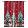 Christmas Tree Gift Snowflake Snowman Blackout Curtains For Living Room Bedroom Window Treatment Blinds Drapes Kitchen Curtains
