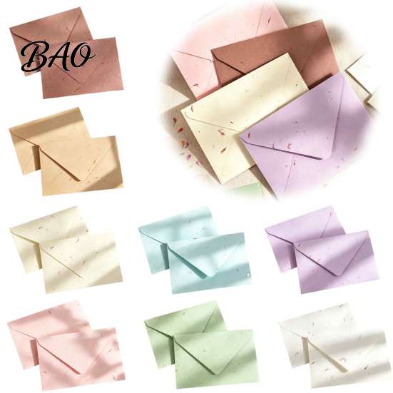 Decorative Stationery for Love Letters 10PCS Petal Art Envelopes, Real Floral Texture Design, Thick Paper Western Style Envelopes Invitations