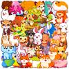 50 Mini Animal Stickers Q Version Animal Doodle Stickers Cartoon Cute Student Children Handbook Material Stickers