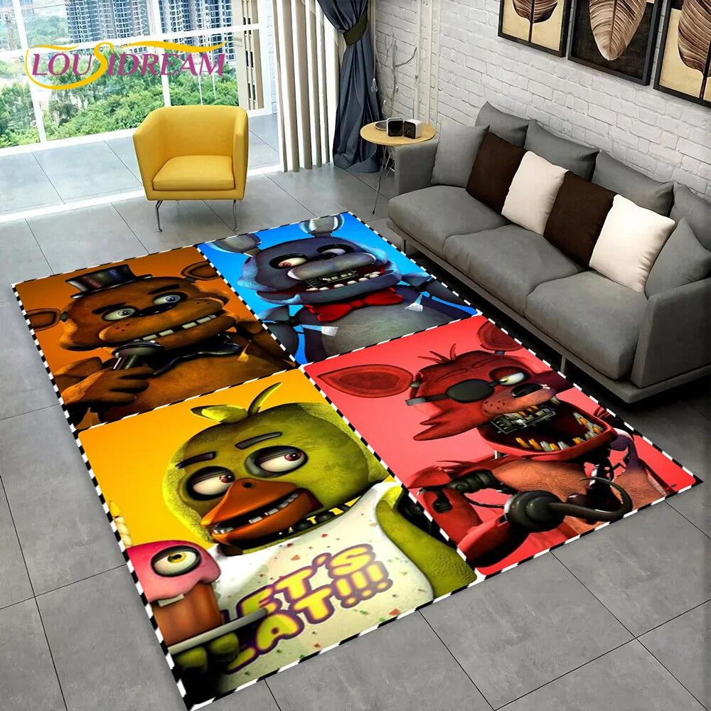 Ковер с изображением Фредди из хоррор-игры FNAF, коврик для дома, гостиной, спальни, дивана, прихожей, декора, коврик для детской игровой зоны, нескользящий коврик для пола