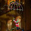 Christmas Decorations Lights Outdoor LED Christmas Parachute Light with Santa Claus 8 Modes Battery Operated Hanging Xmas Lights