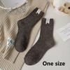 Button Label Mid-Tube Socks Middle Tube Snow Boot Socks Fashion Knitted Socks