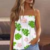 Летние топы-трубы для женщин, милая сексуальная футболка без рукавов с открытыми плечами и цветочным принтом