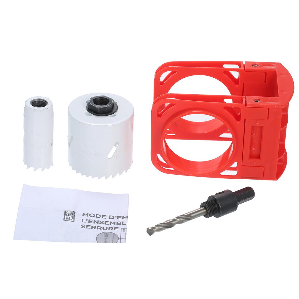 Комплект для установки замка с направляющим шаблоном для деревянных дверей