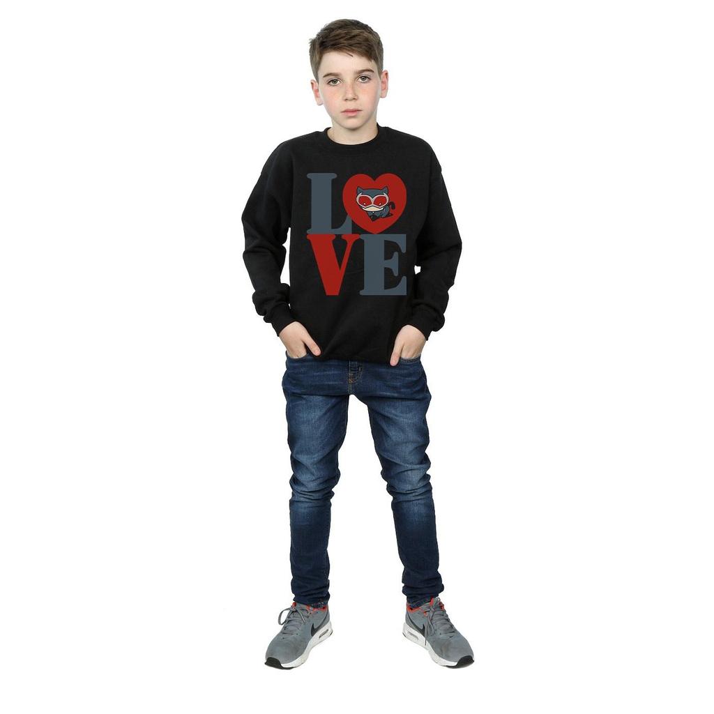 DC Comics Boys Chibi Catwoman Love Sweatshirt